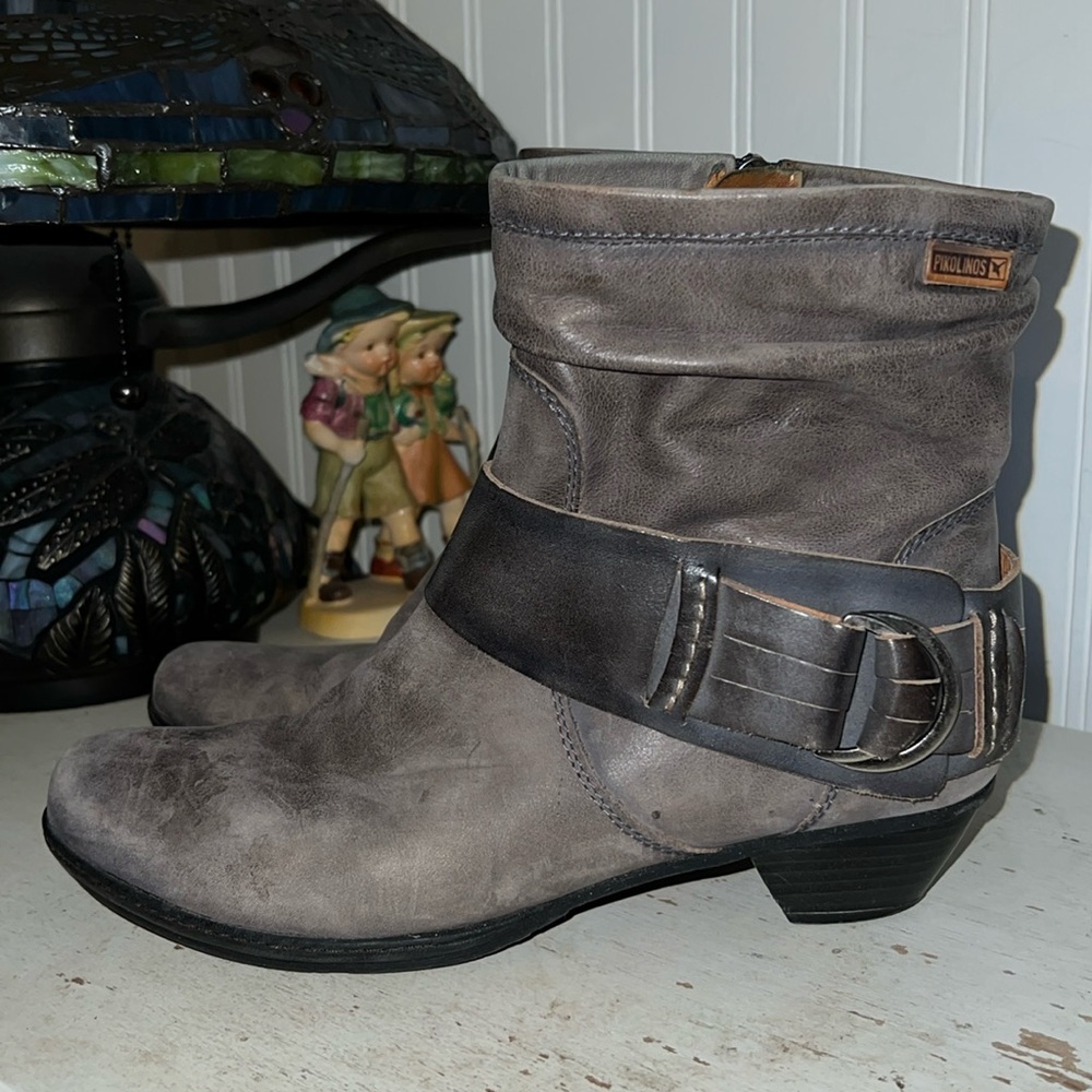 Pikolinos Brujas harness gray Leather Ankle Boots EUR 39